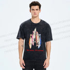 Unisex Sardine Christmas Light Printed Washed Tee