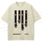Unisex Bauhaus Art Hand Eyes Printed Washed Tee