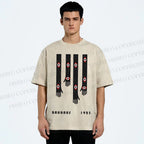 Unisex Bauhaus Art Hand Eyes Printed Washed Tee