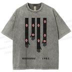 Unisex Bauhaus Art Hand Eyes Printed Washed Tee