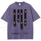 Unisex Bauhaus Art Hand Eyes Printed Washed Tee