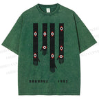 Unisex Bauhaus Art Hand Eyes Printed Washed Tee