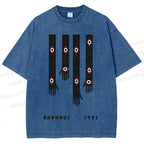 Unisex Bauhaus Art Hand Eyes Printed Washed Tee