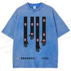 Unisex Bauhaus Art Hand Eyes Printed Washed Tee