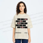 Unisex Bauhaus Geometric Eyes Printed Washed Tee