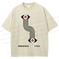 Unisex Bauhaus Geometric Eyes Printed Washed Tee