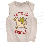 Unisex Let's Do Crimes Printed Washed Tank Top