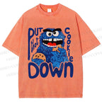 Unisex Put That Cookie Down Cookie Monster Printed Washed Tee