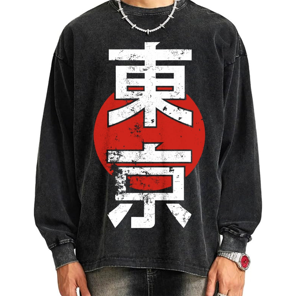 Unisex Tokyo Vintage Washed Sweatshirts