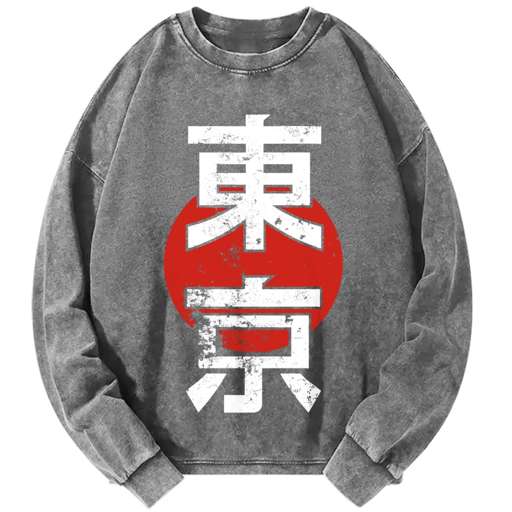 Unisex Tokyo Vintage Washed Sweatshirts