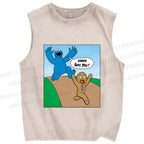 Unisex Cookie Got You Cookie Monster Printed Washed Tank Top