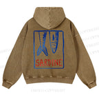 Casual Sardine Fish In Box Washed Hoodie