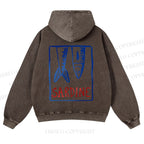 Casual Sardine Fish In Box Washed Hoodie