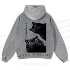 Casual Cat is Watching Today Washed Hoodie