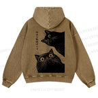 Casual Cat is Watching Today Washed Hoodie