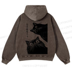 Casual Cat is Watching Today Washed Hoodie
