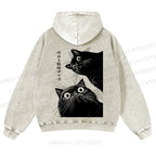 Casual Cat is Watching Today Washed Hoodie