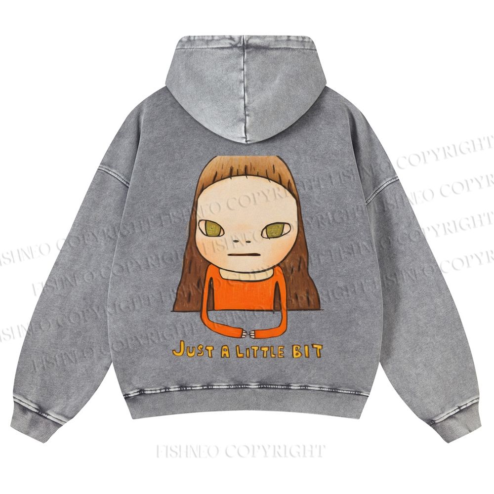 Casual Japanese Art Yoshitomo Nara Just A Little Bit Washed Hoodie