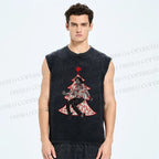 Unisex Michael Jackson Dancing In Christmas Tree Printed Washed Tank Top