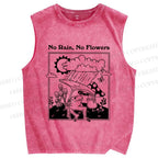 Unisex Funny Weather Frog Printed Washed Tank Top