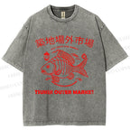Unisex Tsukiji Fish Market Printed Washed Tee