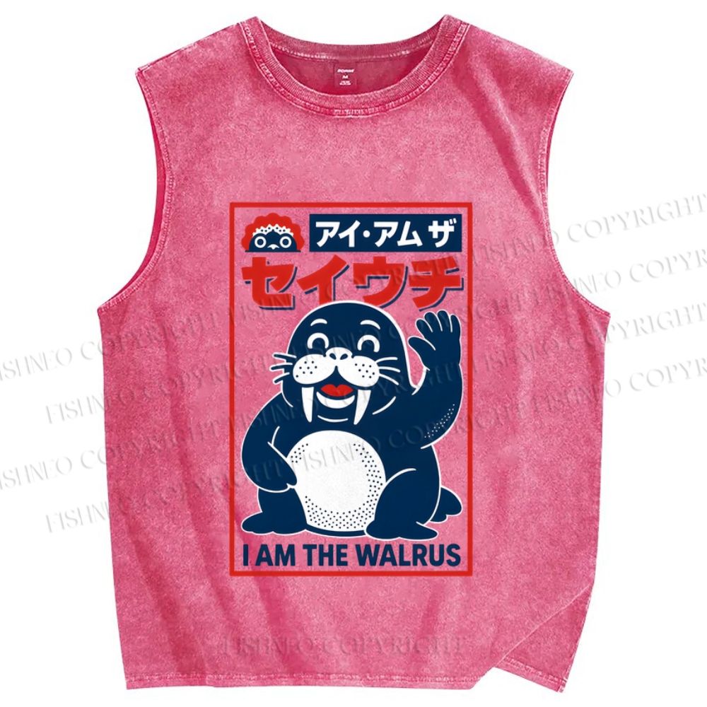 Unisex I Am The Walrus Printed Washed Tank Top