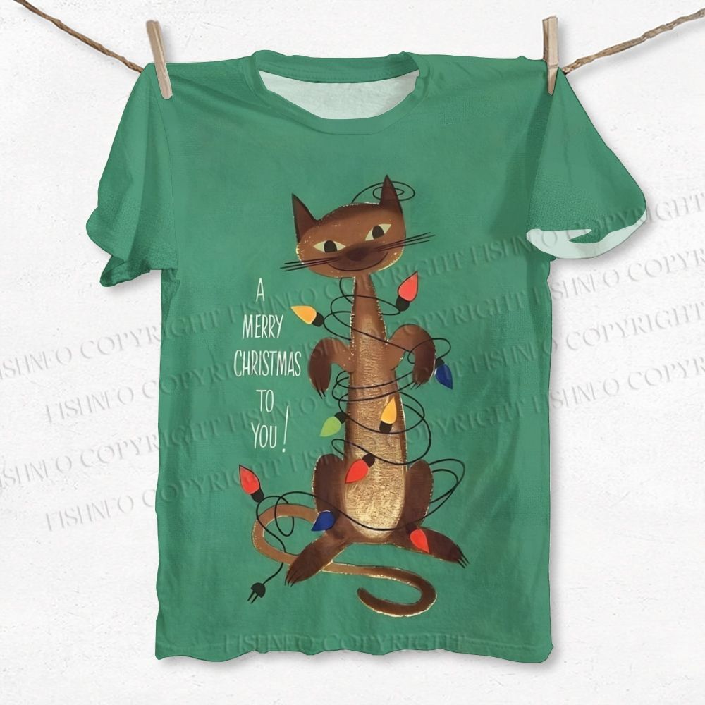 Unisex A Merry Christmas To You From Cat Printed Classic T-shirt