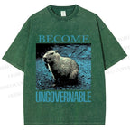 Unisex Capybara Become ungovernable Vintage Printed Washed Tee