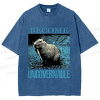 Unisex Capybara Become ungovernable Vintage Printed Washed Tee