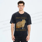 Unisex Do not worry Be cappybara Printed Washed Tee