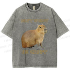 Unisex Do not worry Be cappybara Printed Washed Tee