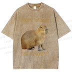 Unisex Do not worry Be cappybara Printed Washed Tee