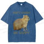 Unisex Do not worry Be cappybara Printed Washed Tee