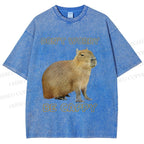 Unisex Do not worry Be cappybara Printed Washed Tee