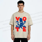 Unisex Weird Octopus Vote Printed Washed Tee