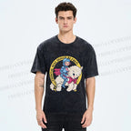 Unisex Female Warrior Sheep Printed Washed Tee