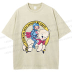 Unisex Female Warrior Sheep Printed Washed Tee