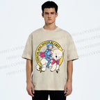 Unisex Female Warrior Sheep Printed Washed Tee