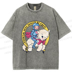 Unisex Female Warrior Sheep Printed Washed Tee