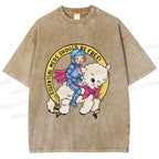 Unisex Female Warrior Sheep Printed Washed Tee