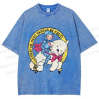 Unisex Female Warrior Sheep Printed Washed Tee