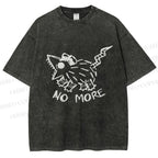 Unisex Screaming Opossum No More Printed Washed Tee