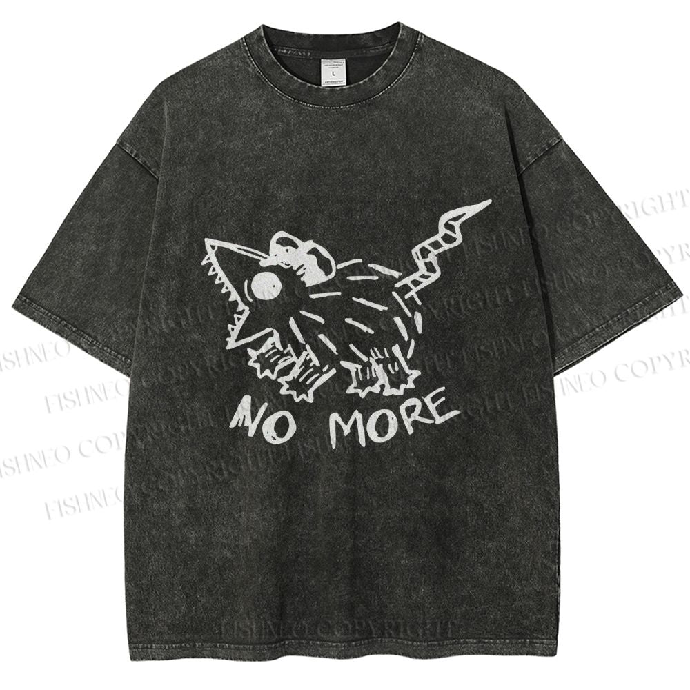 Unisex Screaming Opossum No More Printed Washed Tee
