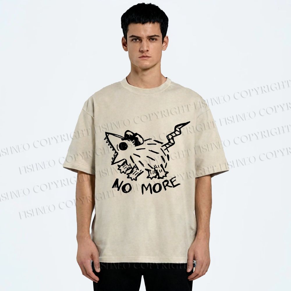 Unisex Screaming Opossum No More Printed Washed Tee