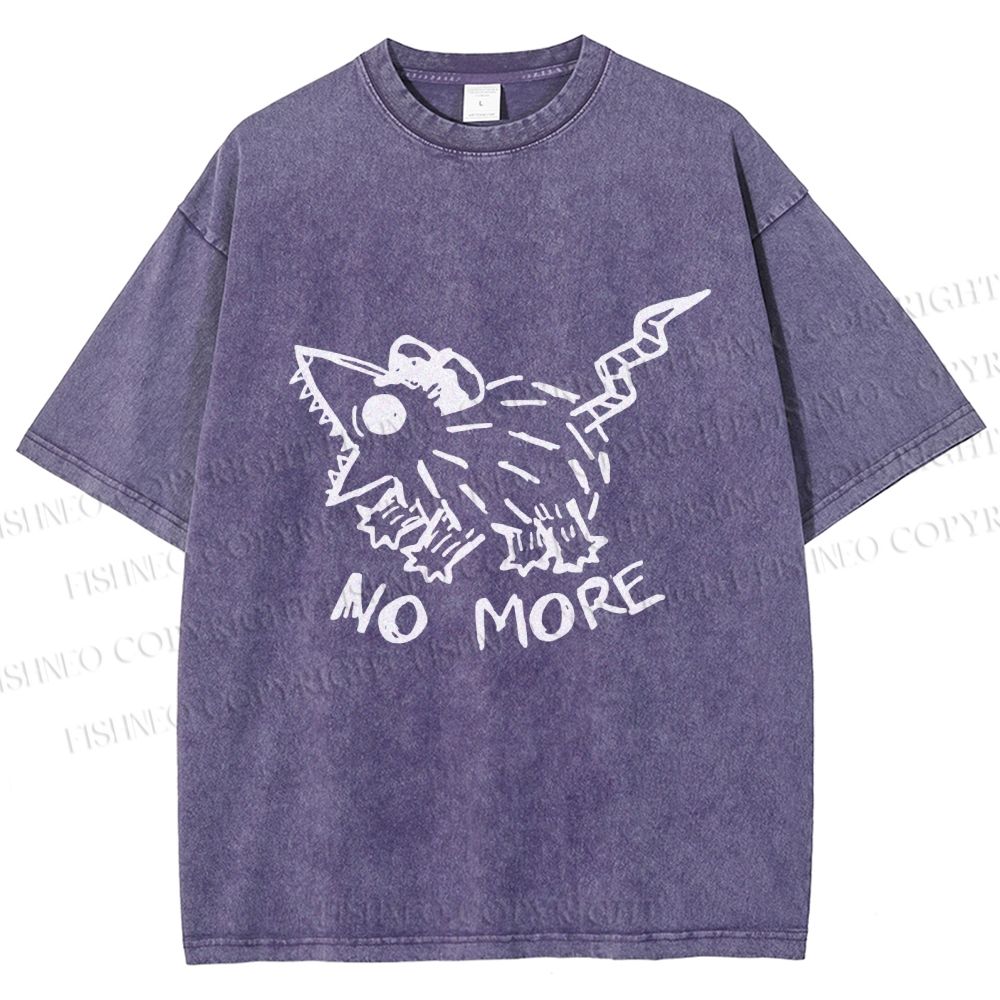 Unisex Screaming Opossum No More Printed Washed Tee