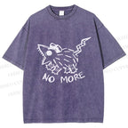 Unisex Screaming Opossum No More Printed Washed Tee