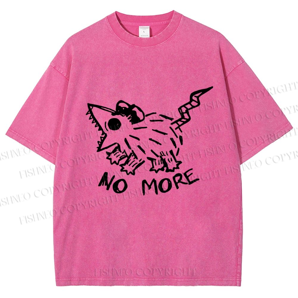 Unisex Screaming Opossum No More Printed Washed Tee