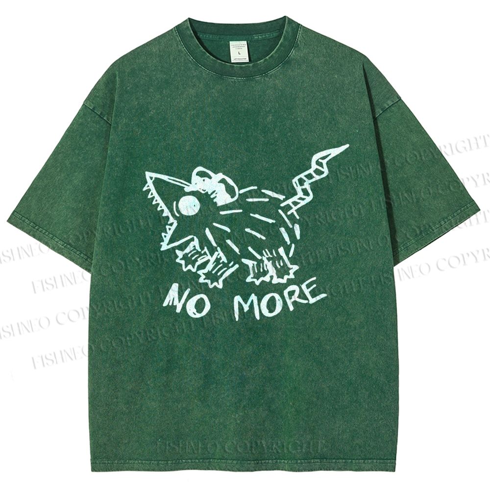 Unisex Screaming Opossum No More Printed Washed Tee