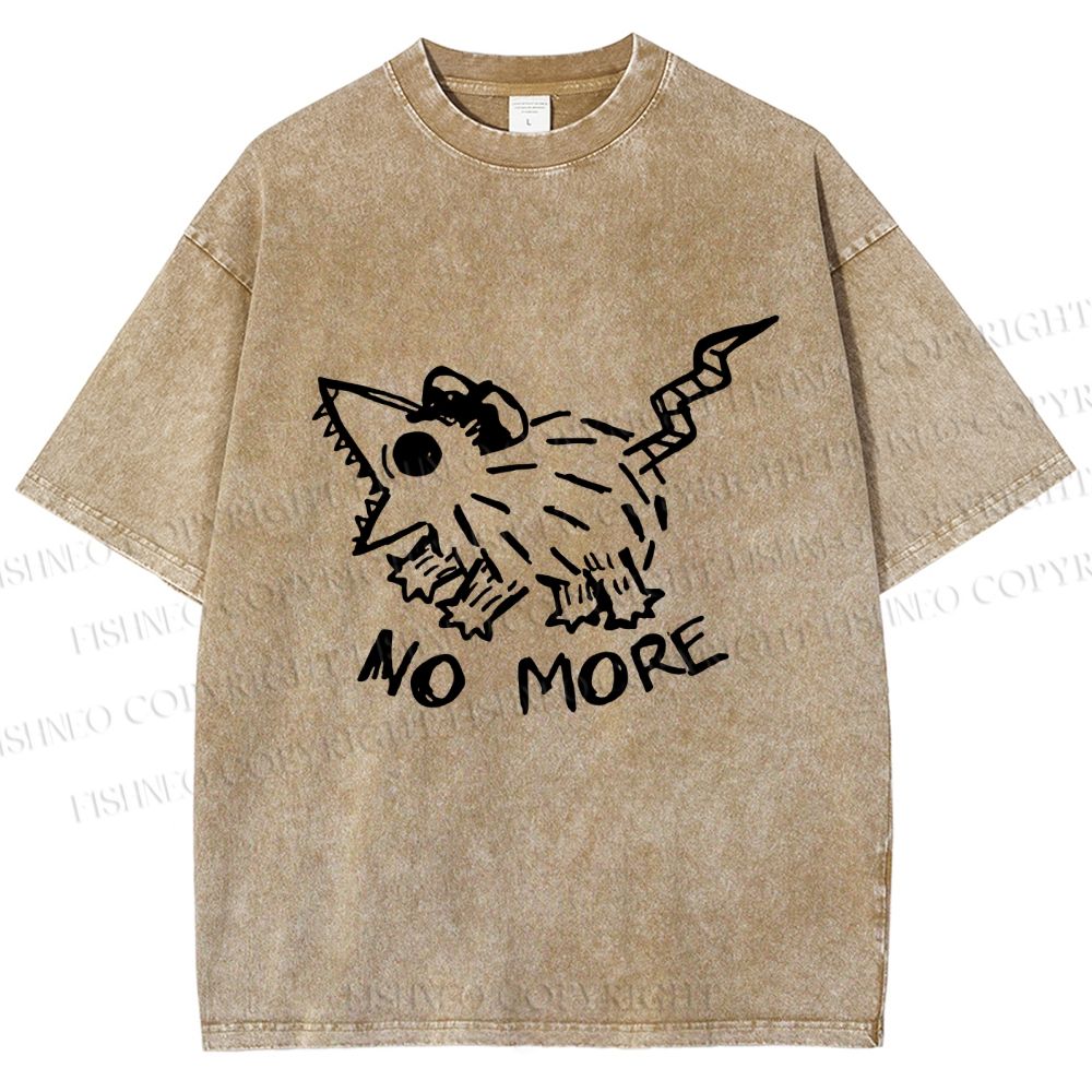 Unisex Screaming Opossum No More Printed Washed Tee