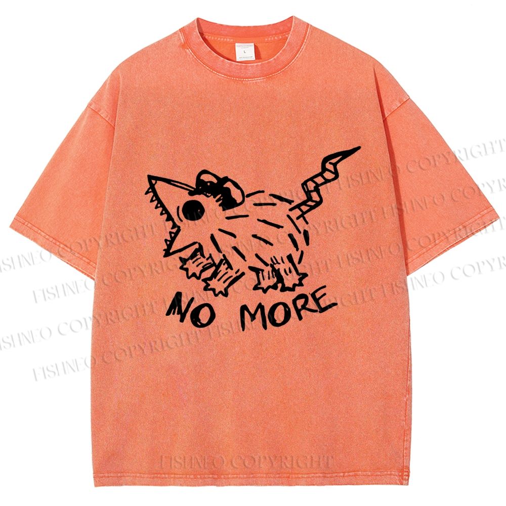 Unisex Screaming Opossum No More Printed Washed Tee